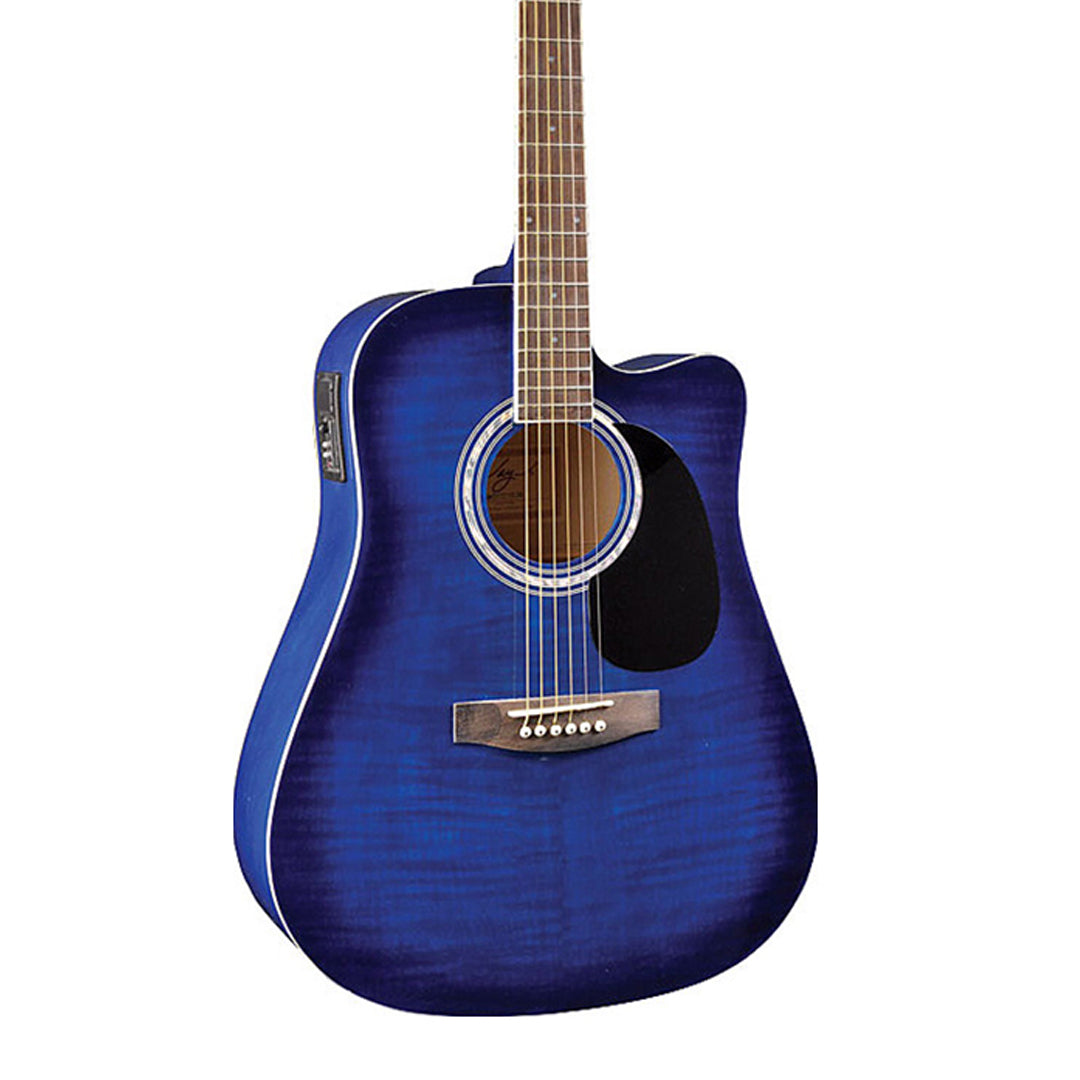 Jay Turser JJ45FCET Acoustic Guitar ( BLUE SUNBURST )